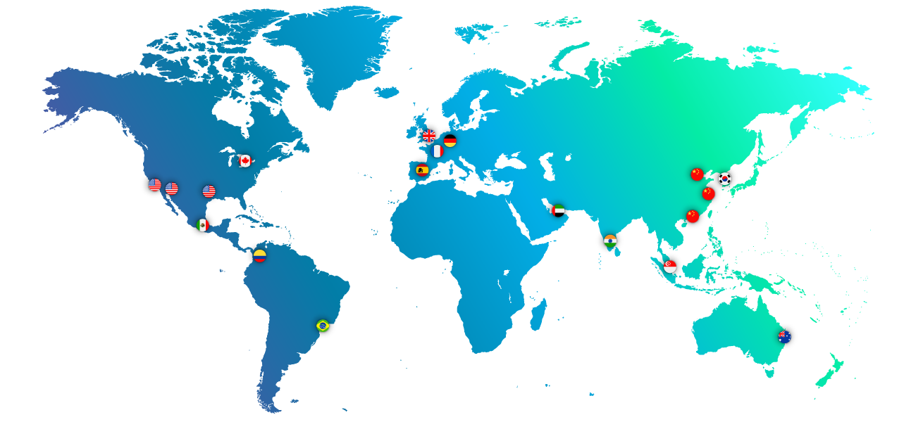 Global map showing Christie office locations